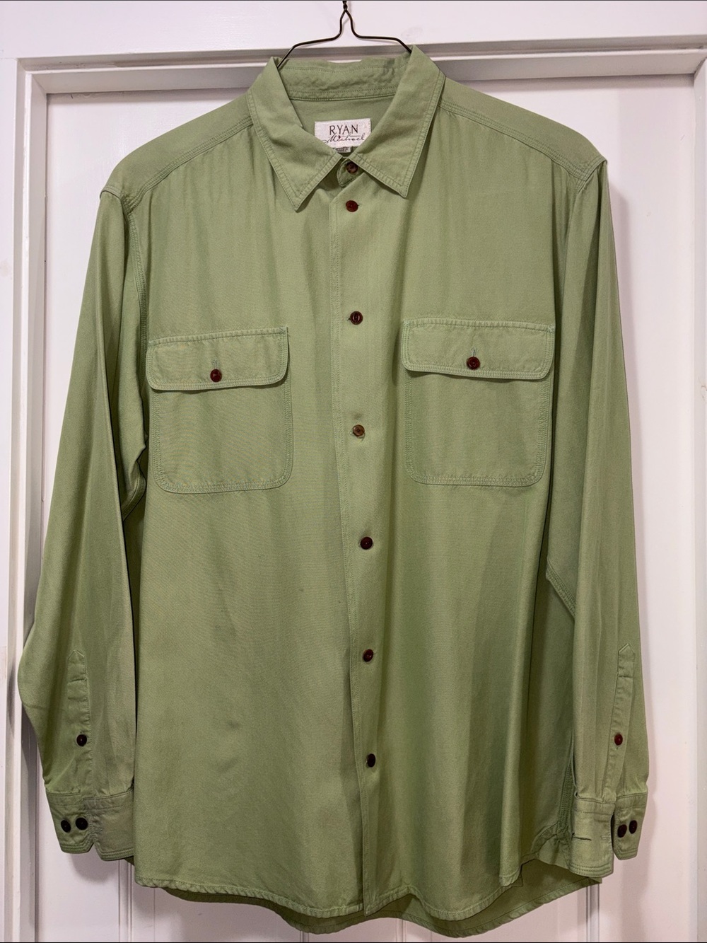 Men's Ryan Michael Light Green Button-Up Shirt